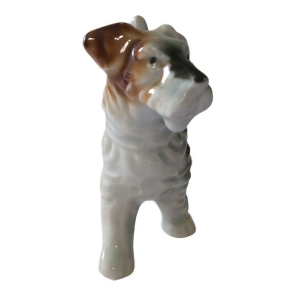 Vintage Porcelain Terrier Figure Japan Dog Wired Haired Kerry Blue Airedale. - Picture 5 of 16